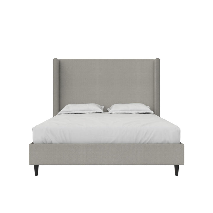 Eveline Upholstered Wingback Bed - Textured Gray Canvas - Queen