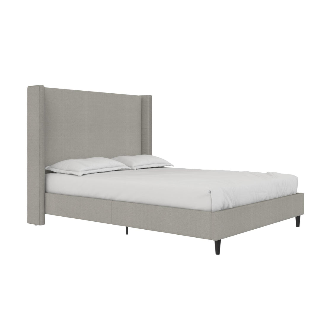 Eveline Upholstered Wingback Bed - Textured Gray Canvas - Queen