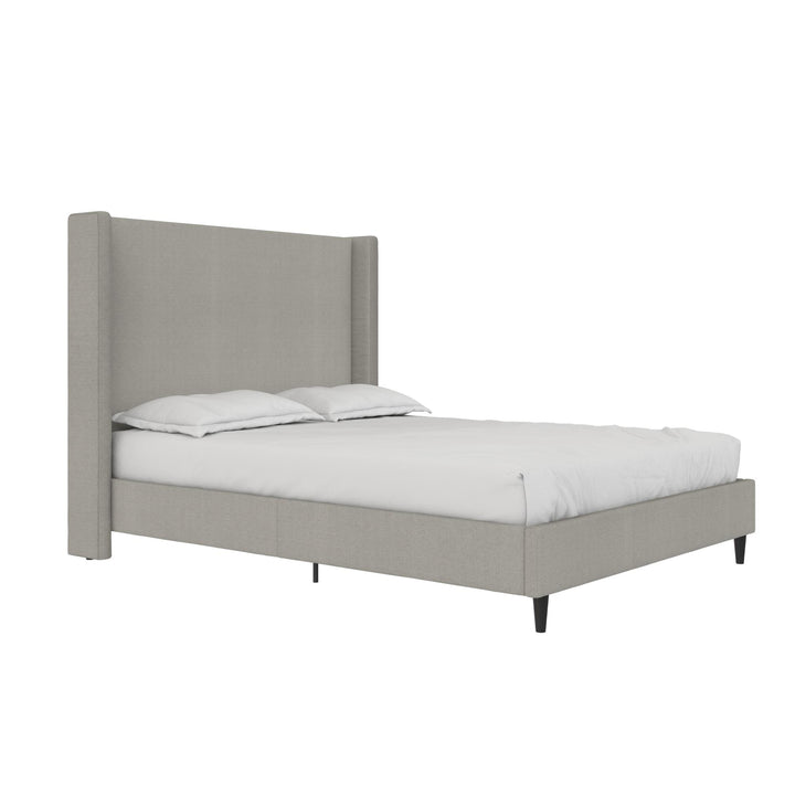 Eveline Upholstered Wingback Bed - Textured Gray Canvas - Queen