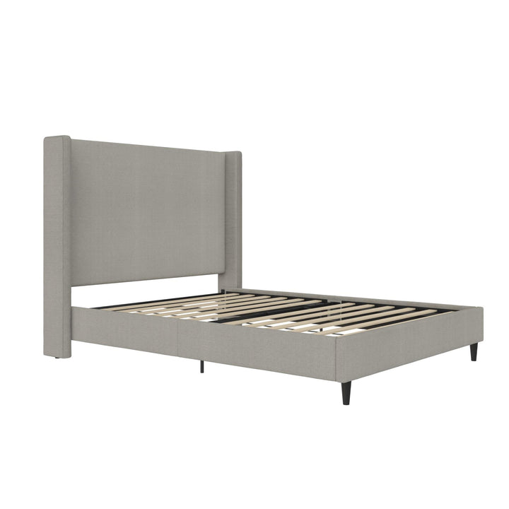 Eveline Upholstered Wingback Bed - Textured Gray Canvas - Queen