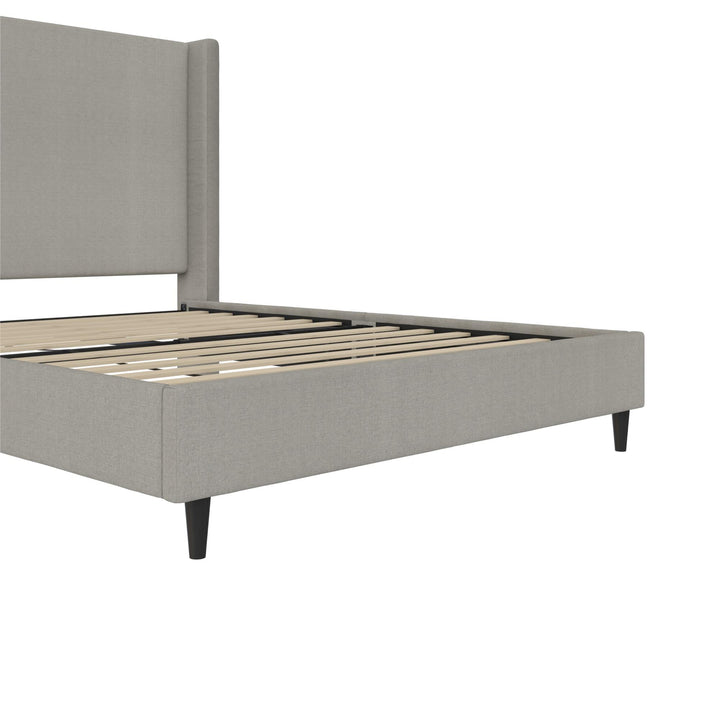 Eveline Upholstered Wingback Bed - Textured Gray Canvas - Queen