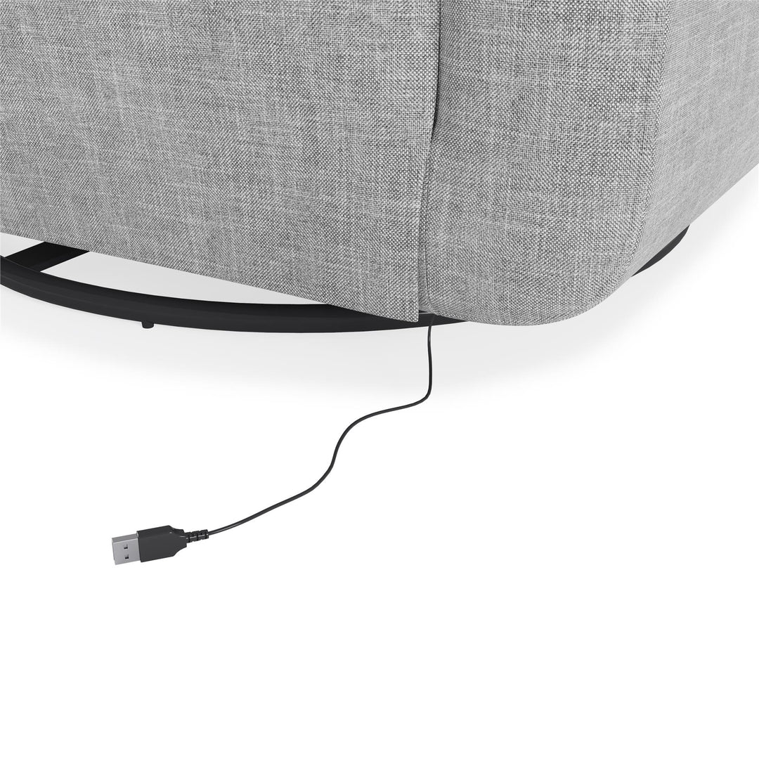 Step Swivel Nursery Chair with USB Charger - Light Gray