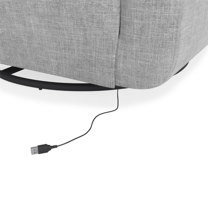 Step Swivel Nursery Chair with USB Charger - Light Gray