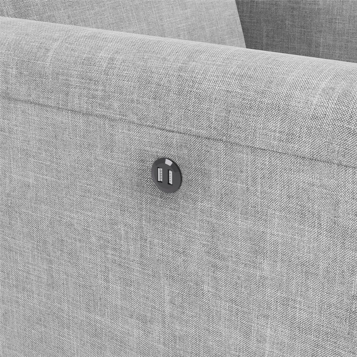 Step Swivel Nursery Chair with USB Charger - Light Gray