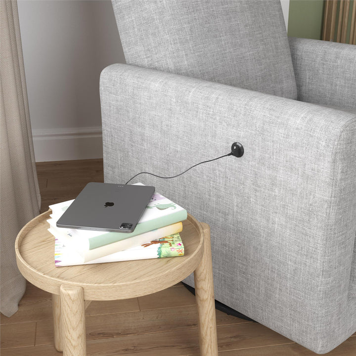 Step Swivel Nursery Chair with USB Charger - Light Gray