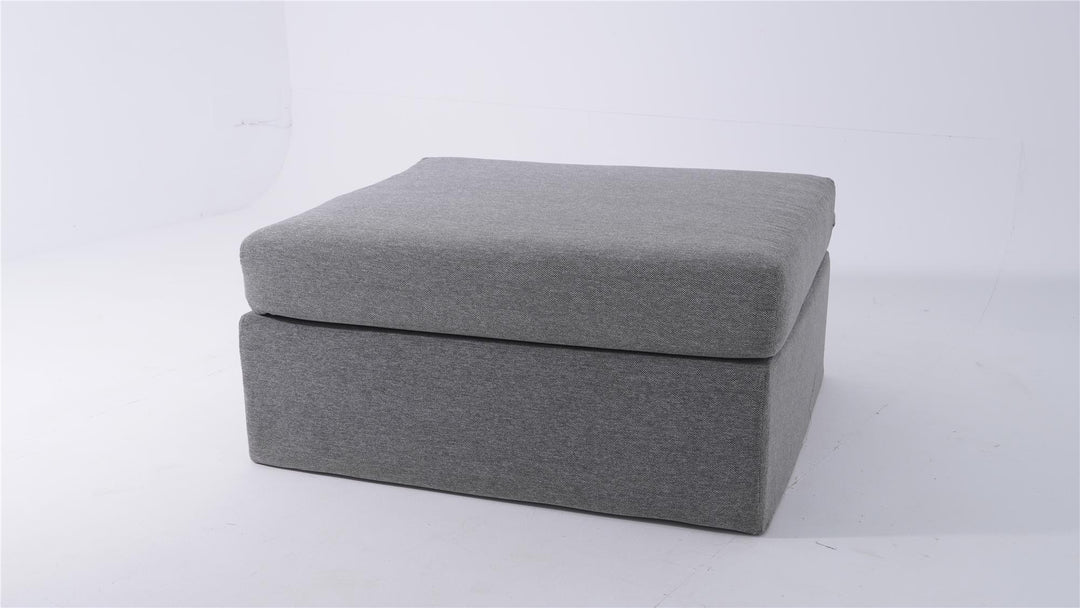 Upholstered Modular Ottoman with Light Weight Design - Grey