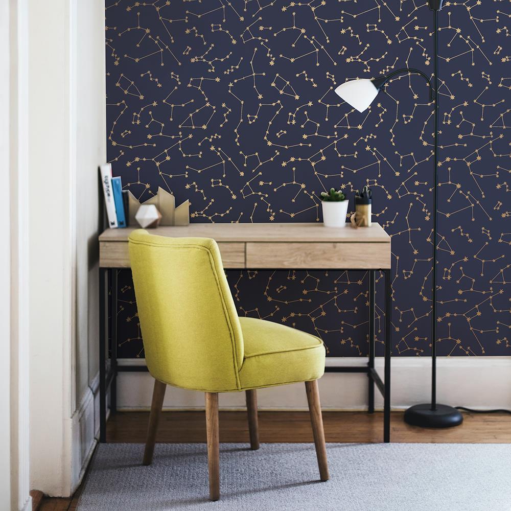 Constellations Navy Peel and Stick Wallpaper - Navy