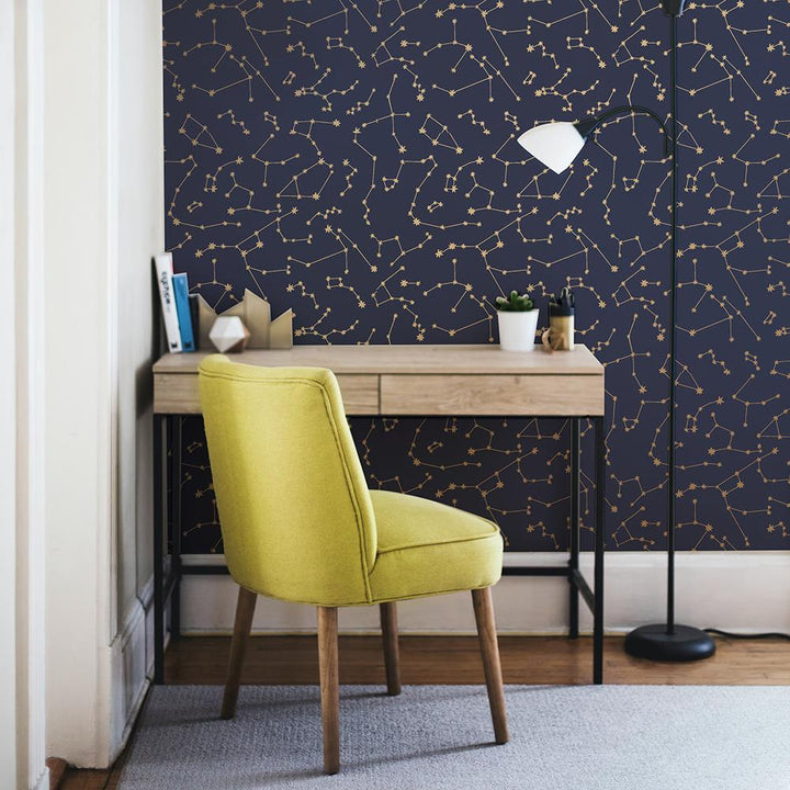 Constellations Navy Peel and Stick Wallpaper - Navy