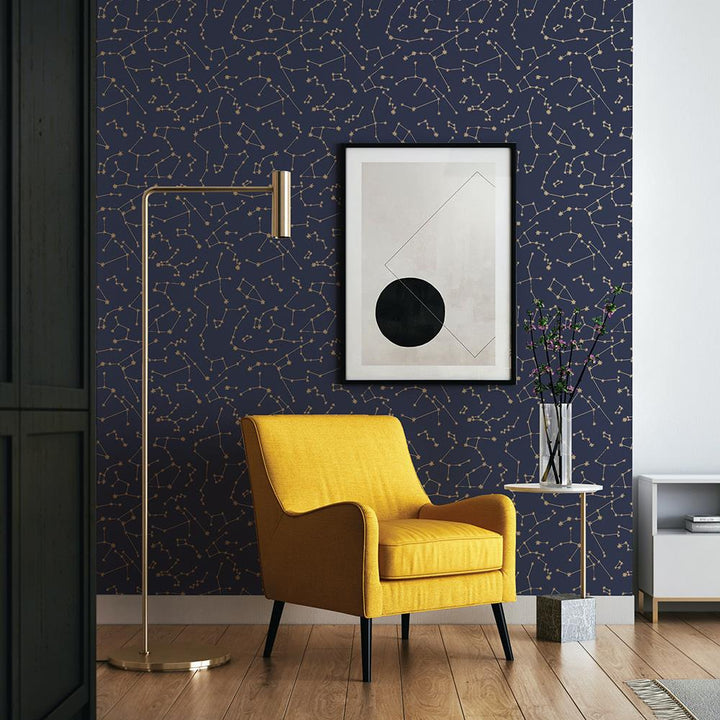Constellations Navy Peel and Stick Wallpaper - Navy