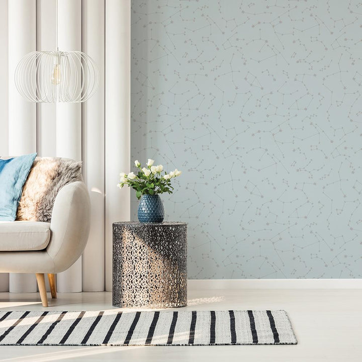 Constellations Powder Peel and Stick Wallpaper - Powder Blue