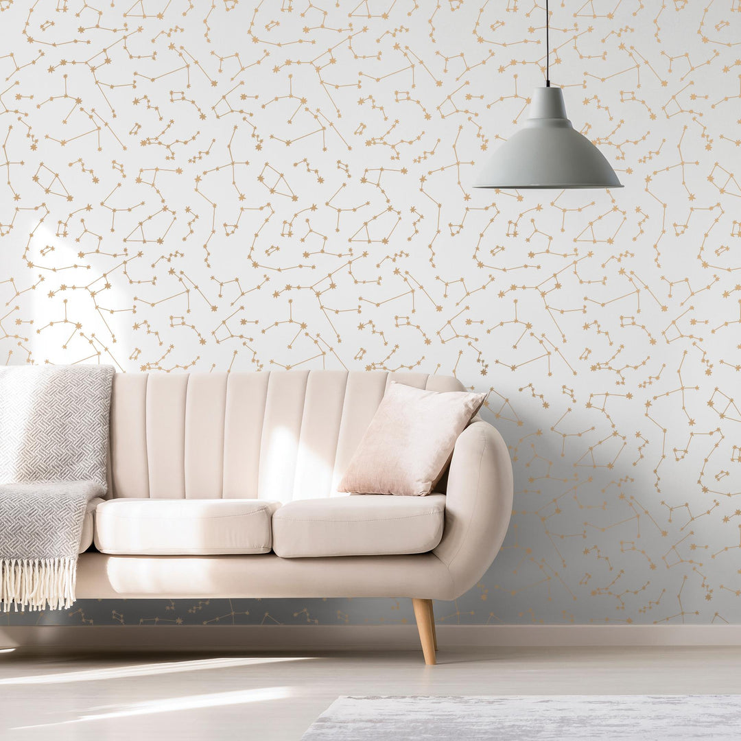 Constellations Frost Peel and Stick Wallpaper - Classic White