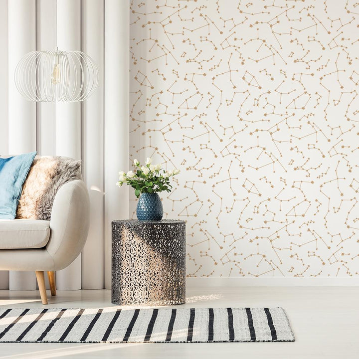Constellations Frost Peel and Stick Wallpaper - Classic White