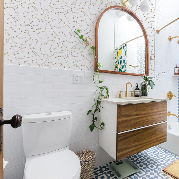 Constellations Frost Peel and Stick Wallpaper - Classic White
