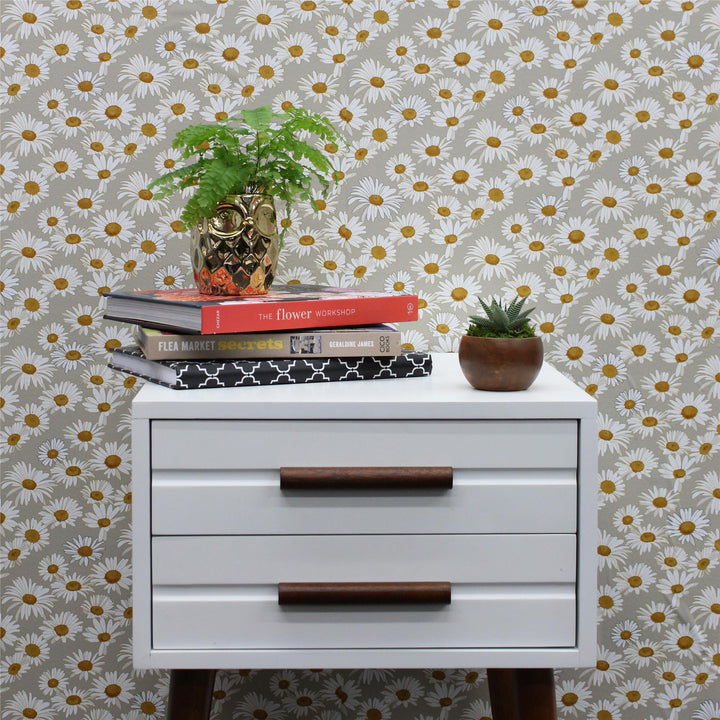 Easy install daisy patterned wall -  Greige