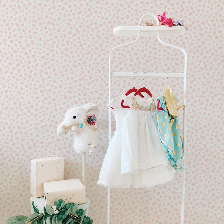 Scout Ballerina Pink Peel and Stick Wallpaper - Pure White