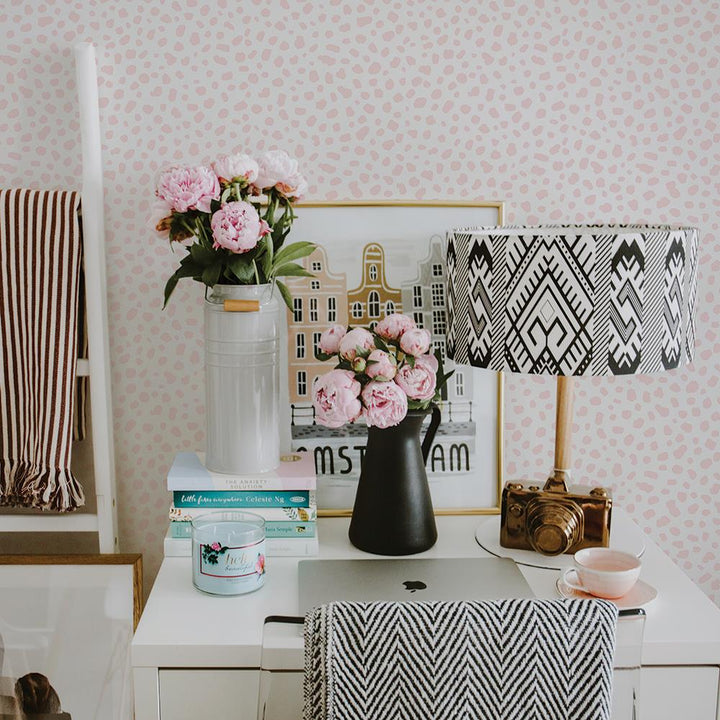 Scout Ballerina Pink Peel and Stick Wallpaper - Pure White