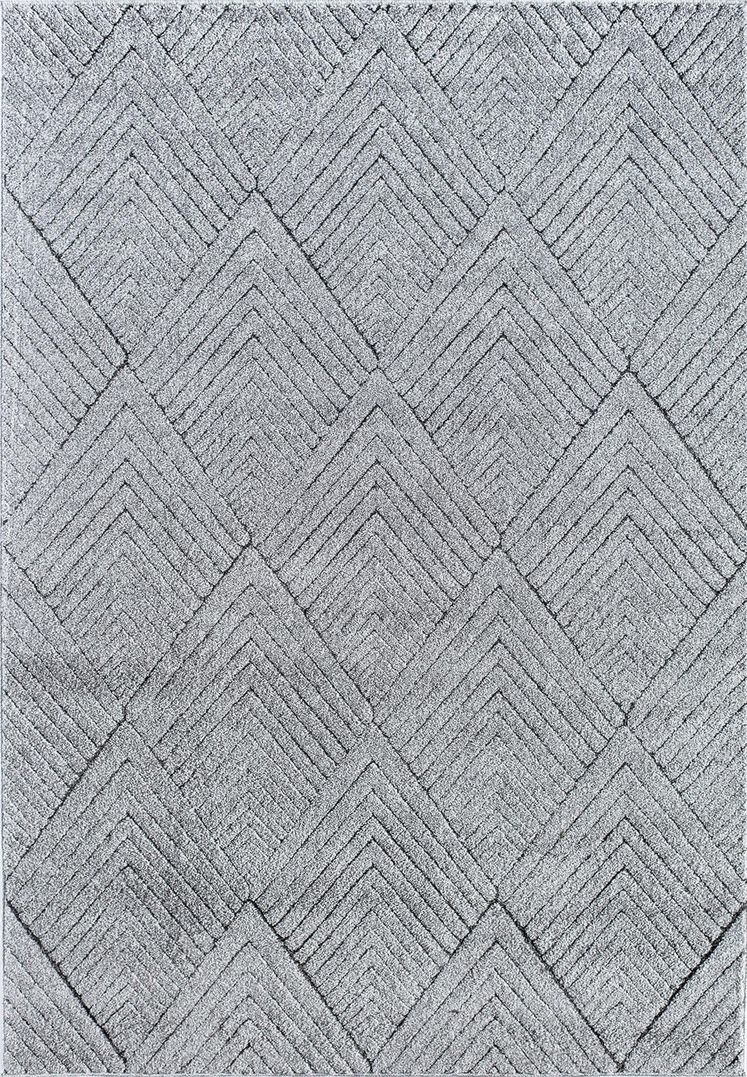Chanai Soapstone Geometric Contemporary Gray Area Rug  -  Gray  -  5'0"x7'0"