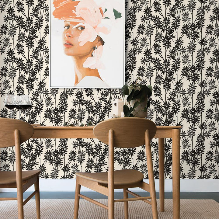 Daisy Bloom Peel and Stick Wallpaper - White