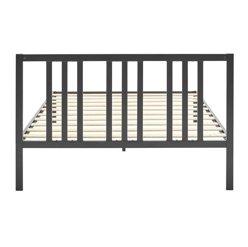 Asher Metal Platform Bed Frame with Slats - Black - Queen