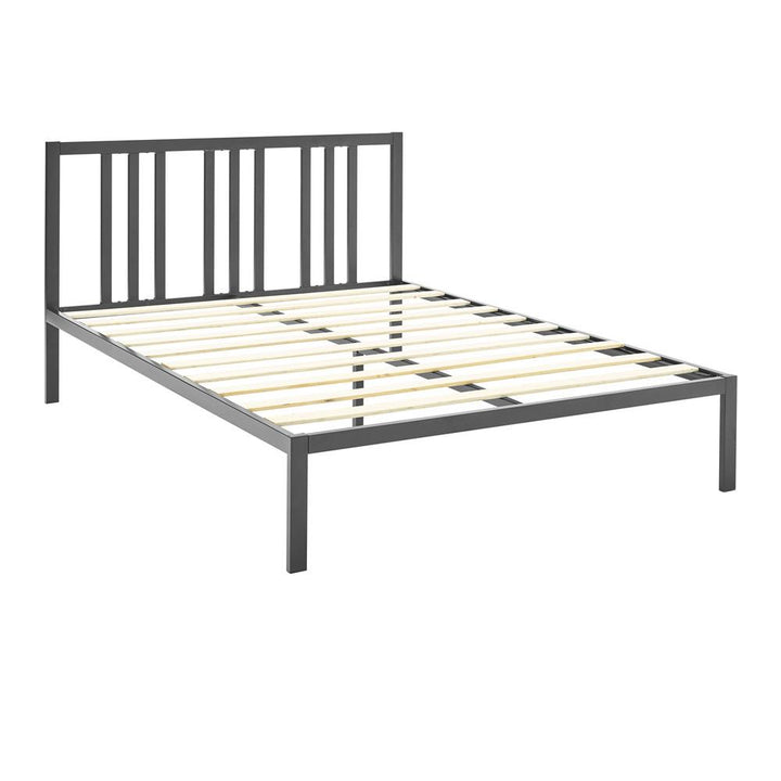 Asher Metal Platform Bed Frame with Slats - Black - King