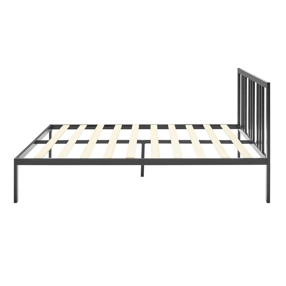 Asher Metal Platform Bed Frame with Slats - Black - Full