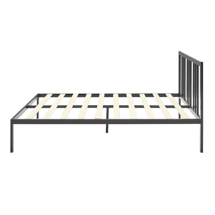 Asher Metal Platform Bed Frame with Slats - Black - Full