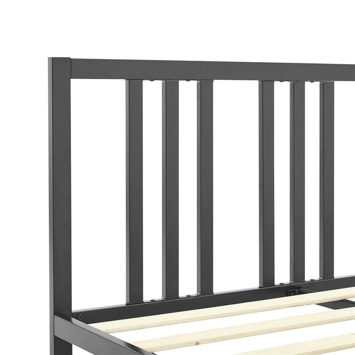 Asher Metal Platform Bed Frame with Slats - Black - Full
