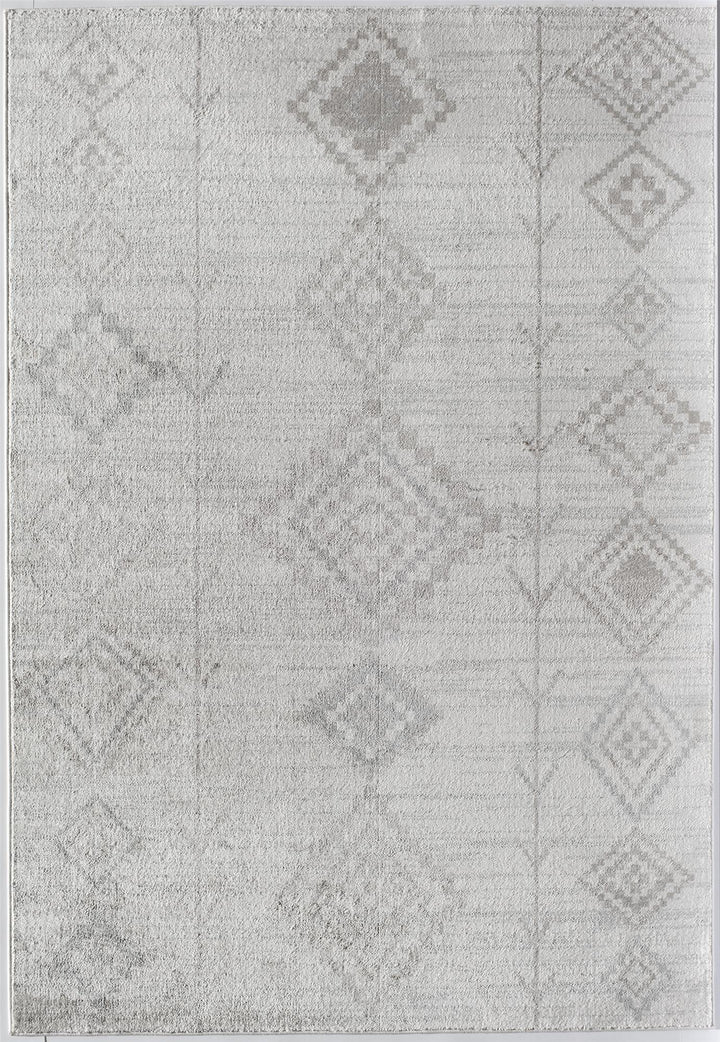 Elegant cream and gray Moroccan rug -  Gray  -  8'0"x10'0"