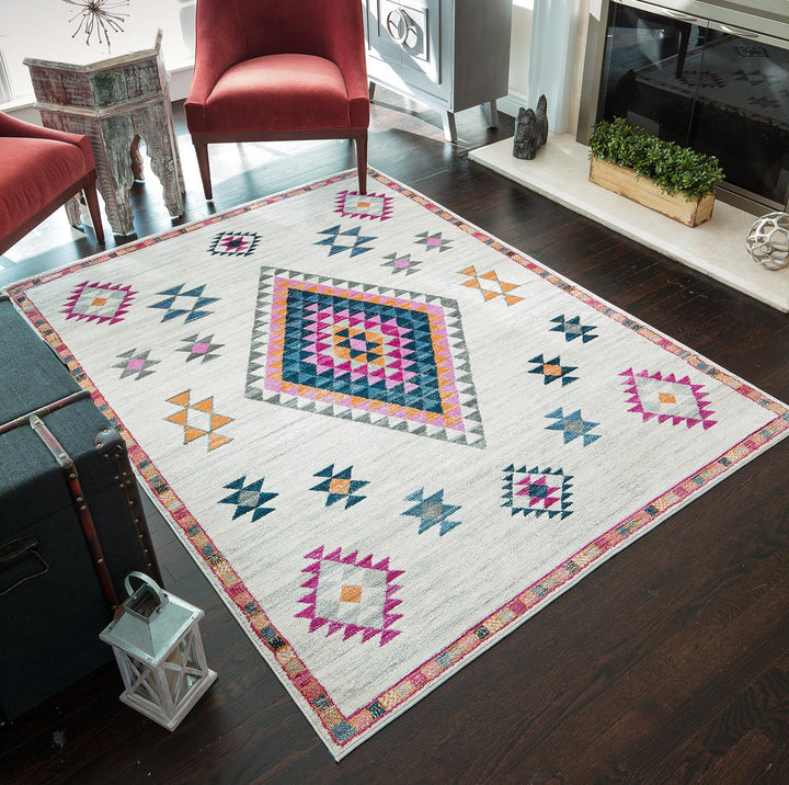 Moroccan tribal patterns in ivory -  Ivory  -  8'0"x10'0"