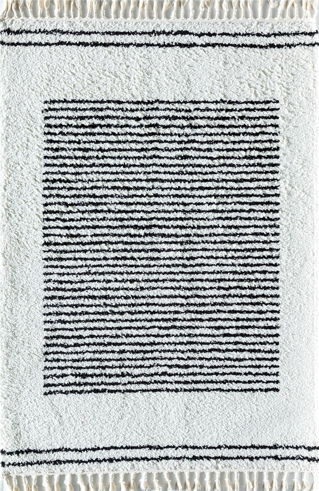 Elegant white stripe rug designs -  White  -  8'0"x10'0"