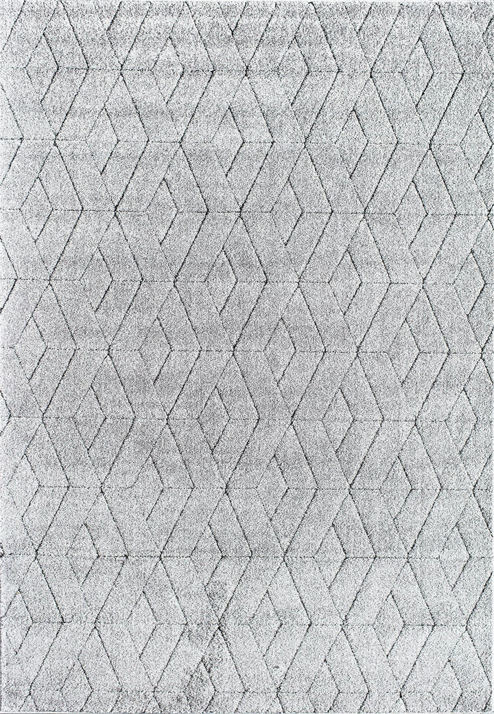 Chanai Basalt Geometric Contemporary Gray Area Rug  -  Gray  -  5'0"x7'0"