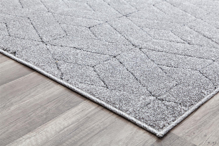 Geometric gray rug with a contemporary twist -  Gray  -  5'0"x7'0"