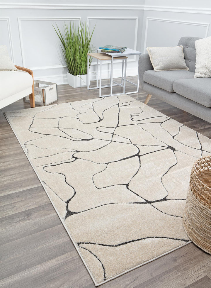 Chanai rug for modern home interiors -  Tan  -  5'0"x7'0"