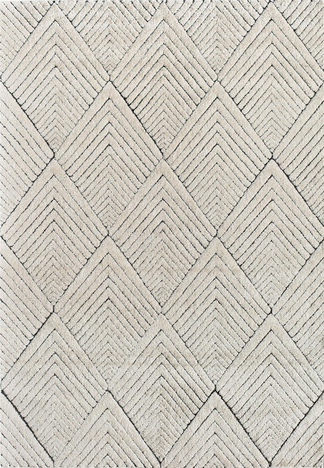 Chanai Alabaster Geometric Contemporary Tan Area Rug  -  Tan  -  8'0"x10'0"