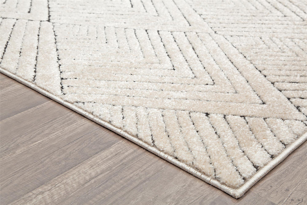 Tan area rug with a modern twist by Chanai -  Tan  -  8'0"x10'0"