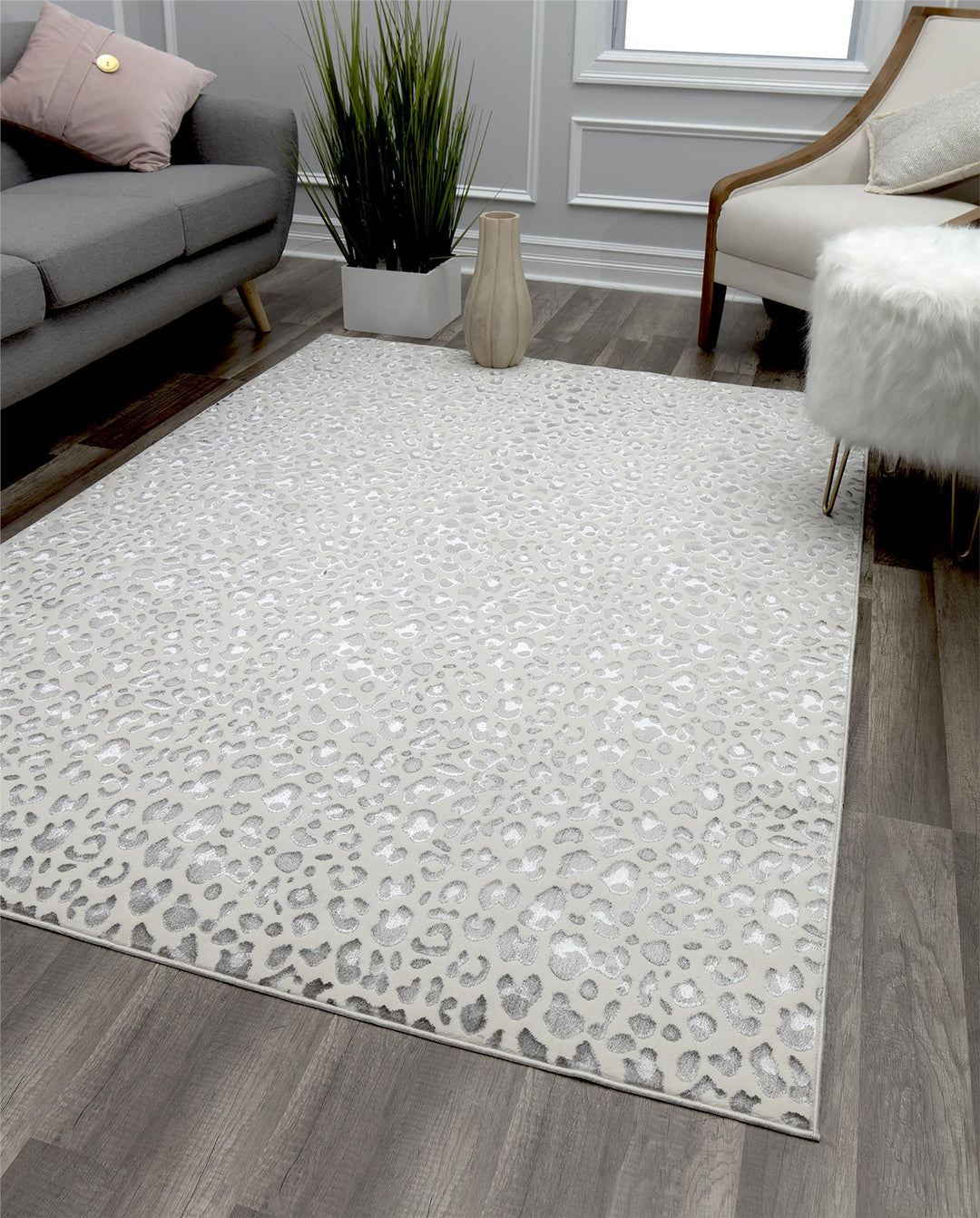 Natura contemporary animal design rug -  White  -  8'0"x10'0"