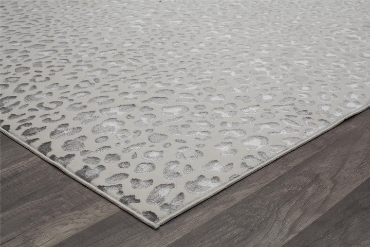 Natura rug with white snow leopard designs -  White  -  8'0"x10'0"
