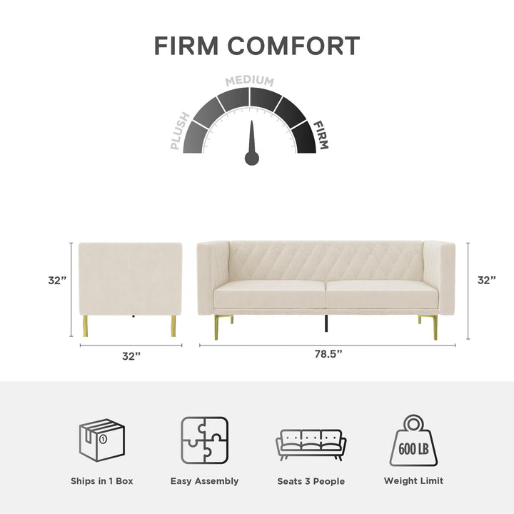 Elegant sofas with gold finish -  Ivory