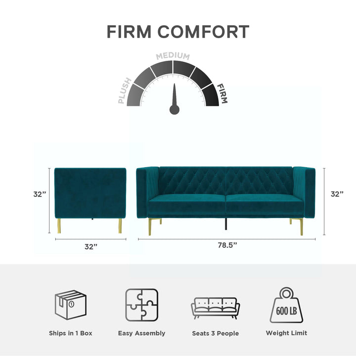 Elegant sofas with gold finish -  Emerald Green