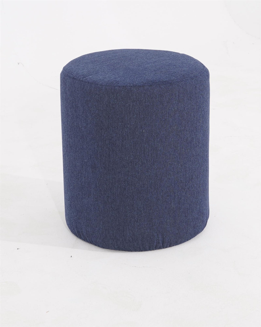 Portable Sturdy 16 inch Round Ottoman Stool  -  Navy