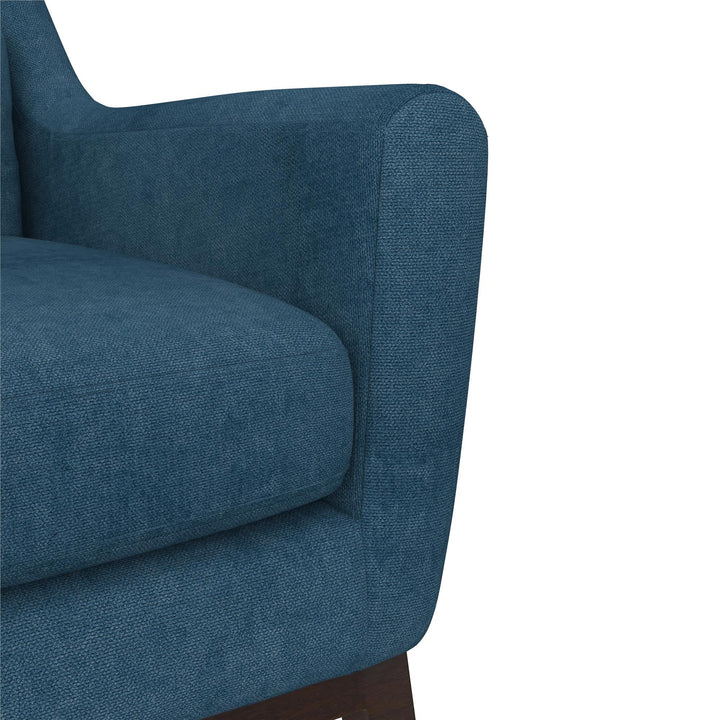 Little Seeds Sophie Mid-Century Rocker, Navy Blue Linen - Navy