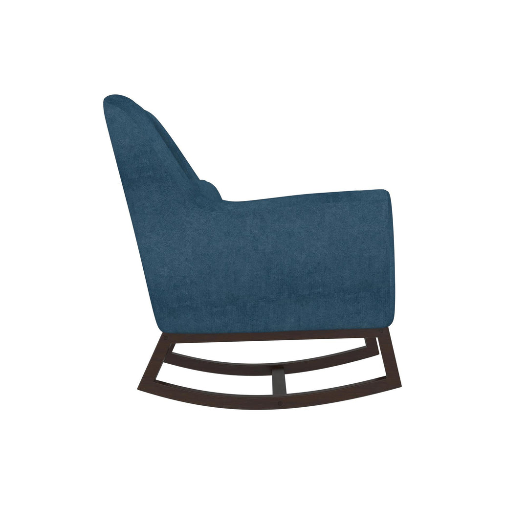 Little Seeds Sophie Mid-Century Rocker, Navy Blue Linen - Navy