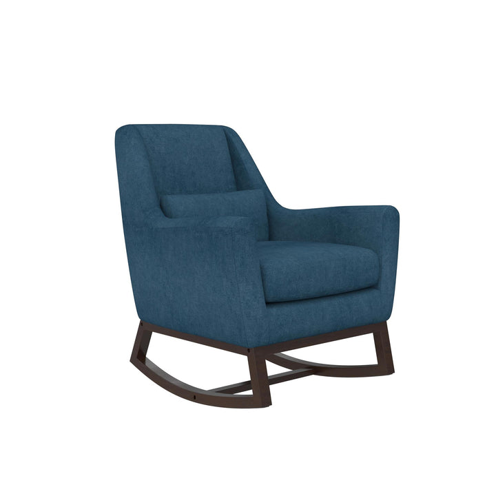 Little Seeds Sophie Mid-Century Rocker, Navy Blue Linen - Navy