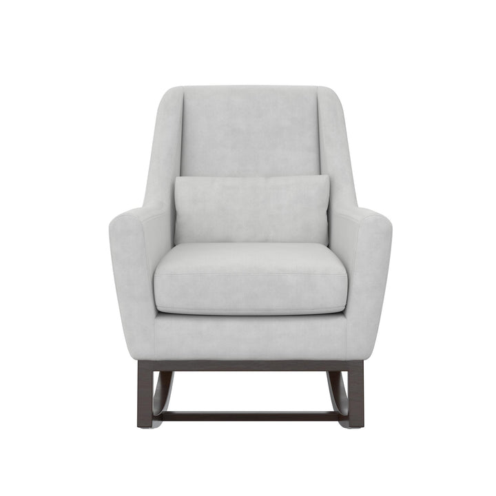 Little Seeds Sophie Mid-Century Rocker, Light Gray Linen - Light Gray