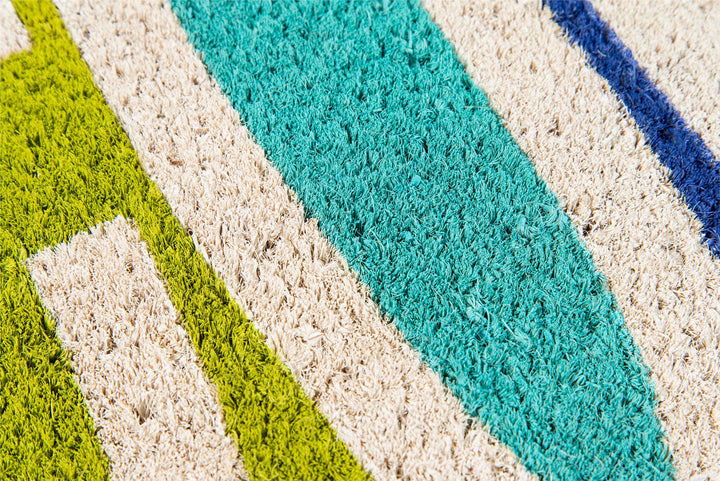 Aloha Welcome Multi Colored Pattern Graphic Door Mat - Ivory - 1'6"x2'6"