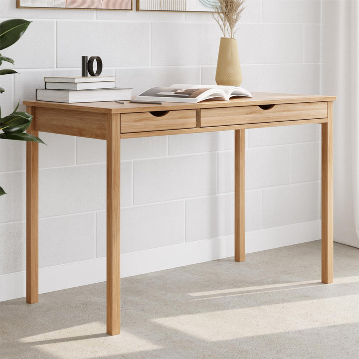 Liv Writing Desk with Two Drawers - Oak
