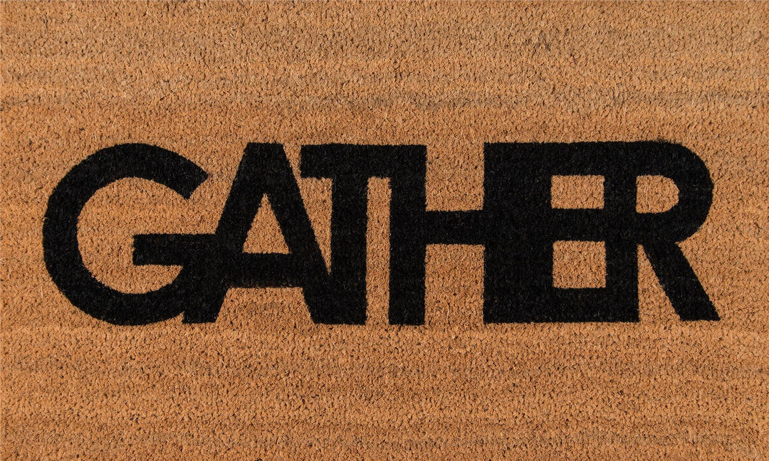 Aloha Gather Text Graphic Door Mat - Natural - 1'6"x2'6"
