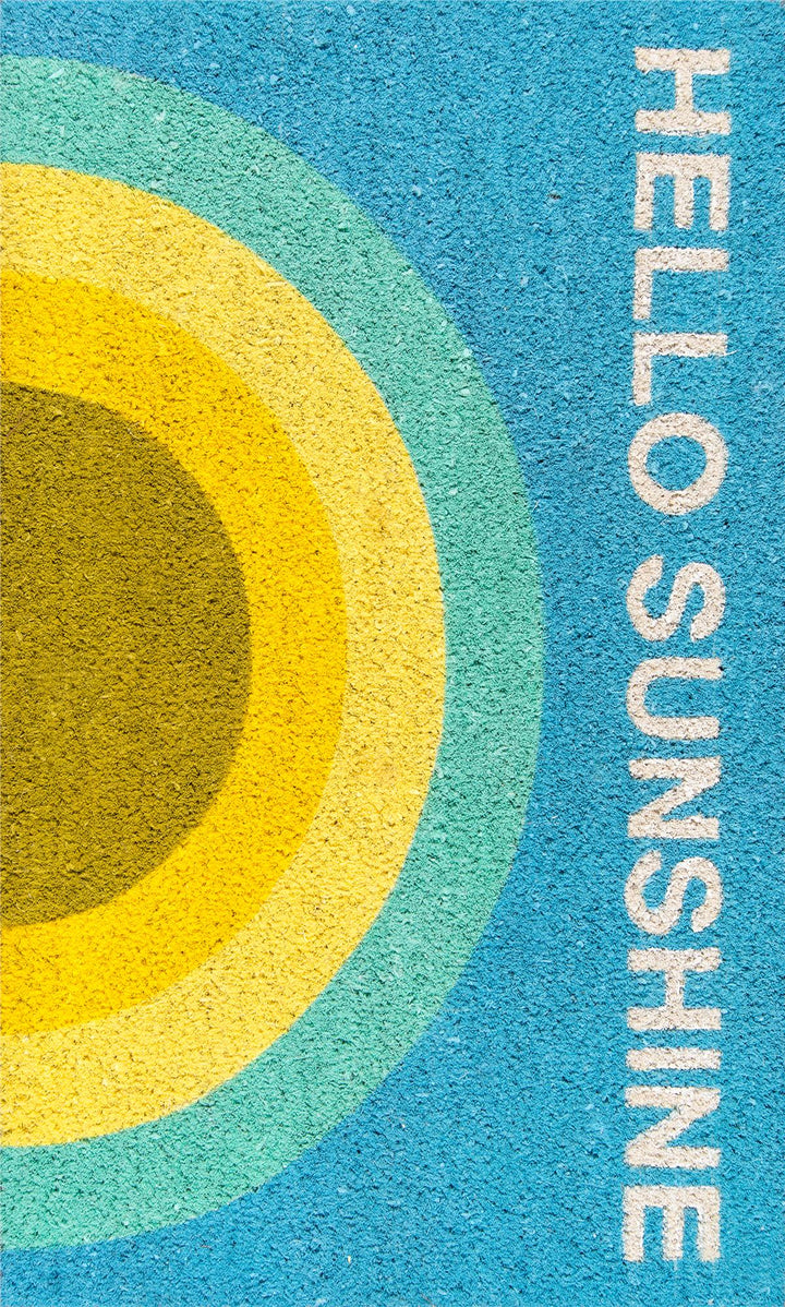 Aloha Hello Sunshine Graphic Door Mat - Light Blue - 1'6"x2'6"