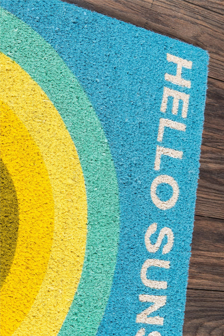Aloha Hello Sunshine Graphic Door Mat - Light Blue - 1'6"x2'6"