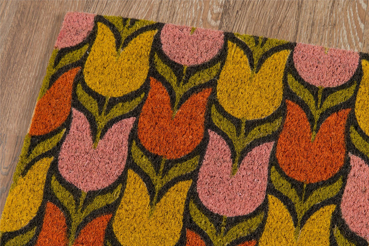 Aloha Tulips Pattern Graphic Door Mat - Violet - 1'6"x2'6"